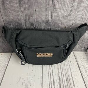 Vintage EastSport Fanny Pack Black Zip Waist Bag Crossbody